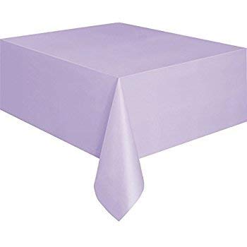 Mountclear 12-Pack Disposable Plastic Tablecloths - 54 X 108 Inch Size Table Cover (Lavender) #TOP1