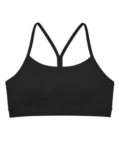 Stelle Girls Y Back Sports Bra for Dance Running - Black, 10-11 Years