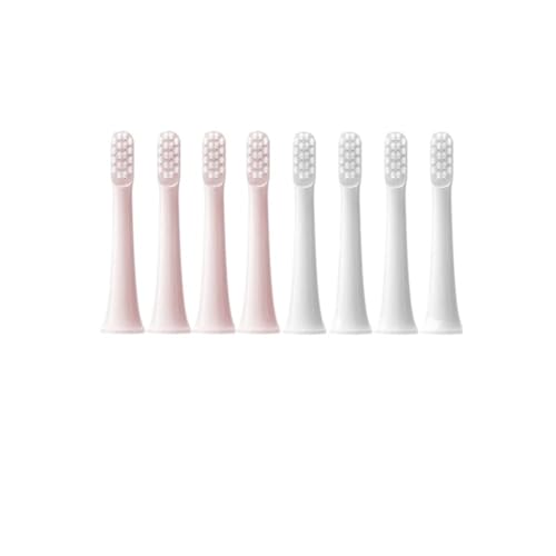 8PCS Replacement Brush Heads �CCompatible For XIAOMI MIJIA T100 Electric Toothbrush(4White 4Pink)