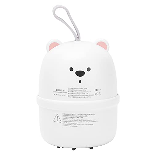 Natudeco Desktop Vacuum Cleaner Desktop Keyboard Vacuum Cleaner Mini Vacuum Cleaner USB Charging Portable Vacuum Cleaner for Cleaning Dust Crumbs(White)