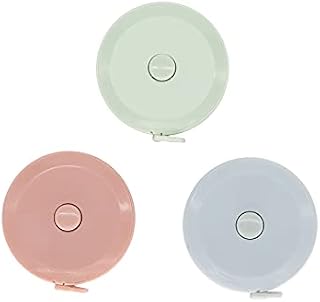 Retractable Soft Fabric Tapen Measure, 3 pack Round Tape Measure Body Measure Tape Double Scale Soft Tape Push Button Retractable Tape Measure for Measure Length Waist