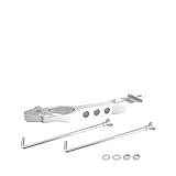 AICEL Battery Hold Down Sets, Billet Aluminum Alloy Car Battery Tie Down Bracket, Automotive Crossbar Holder Lock Mount with Galvanized Iron J Bolts, Car Accessories for Most Vehicles (Silver)