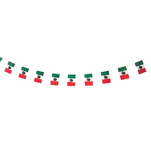 Mexico Flag Pack of 40 Mexico Flag Mexico Garland 11.4 m Mexico Bunting National Flag Mexico 14 x 21 cm for Garden Bar Decorations (Mexico)