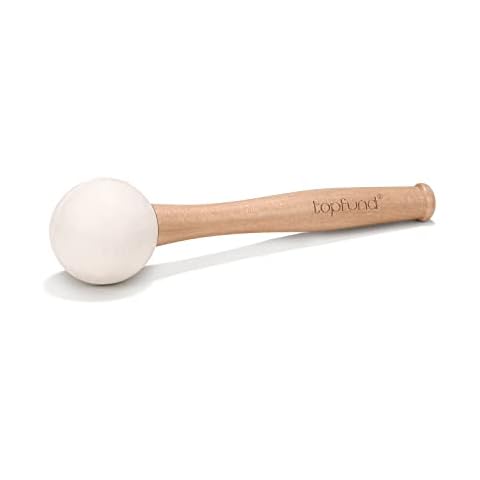 TOPFUND Crystal Singing Bowl Large Ball Head Rubber Mallet Cover