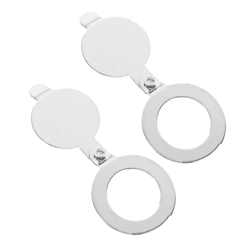 HOUDERCO 2 Piezas espejo de puerta mirilla agujero ancho ojo de cerradura Cubrir cubierta de visor de puerta cubierta de ojo de gato de puerta de seguridad cobre Silver