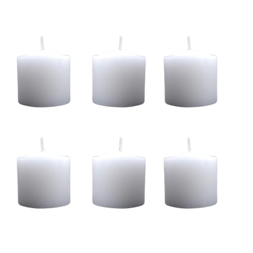White Votive Candles - Pack of 6 Candles, 10 Hour Burn Time, Made in The USA, Candles for Parties, Events, Restaurants, Spas, Decorations, Home, Unscented Candles