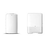 Tork 563000 Abfallbehälter B1 - Stabiler 50L Mülleimer in ansprechendem Elevation Design in weiß - ohne Deckel - flexibel montierbar & Spender für Zickzack und Lagenfalz Papierhandtücher 553000, weiß