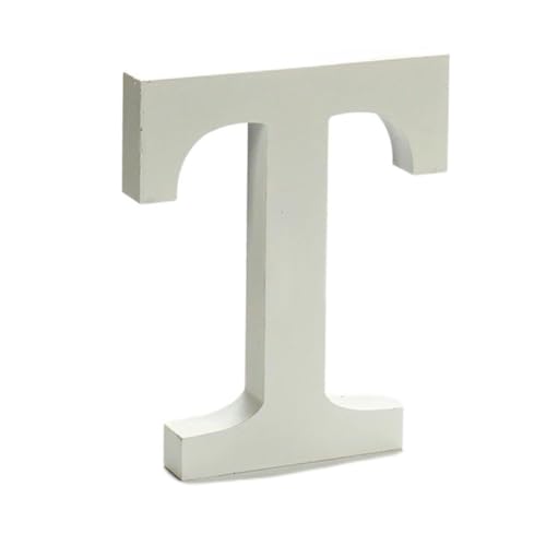 Letra T de madera blanca de 21 cm para decoración y manualidades pack de 12 unidades 2