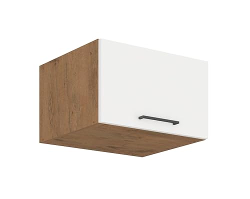 Kuechen-preisbombe Vigo Aufsatzschrank Hochschrank 60 cm Eiche Lancelot Weiß Hochglanz Küchenzeile