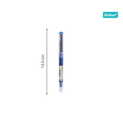 Image of Kinbor WAVE Roller Ball Pens - 0.5mm Fine Point, Blue, Pack of 5 - Smooth Writing Pens with Visible-Ink Window, Quick-Drying, Smudge-Free Gel-Ink Pens for Office, School, and Journaling