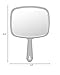 PROTECLE Large Hand Mirror, Salon Barber Hairdressing Handheld Mirror with Handle (Square Grey10.3 x7.4)