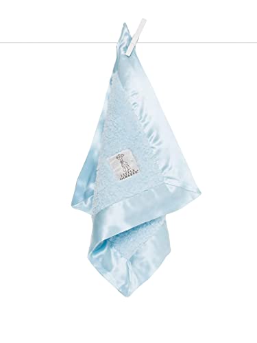 Image of Little Giraffe Baby Blanket - Blanky - Soft Blanket with Satin Trim - Baby Stroller Blanket - Newborn Baby Essentials & Baby Gifts - 17 x 17 - Blue
