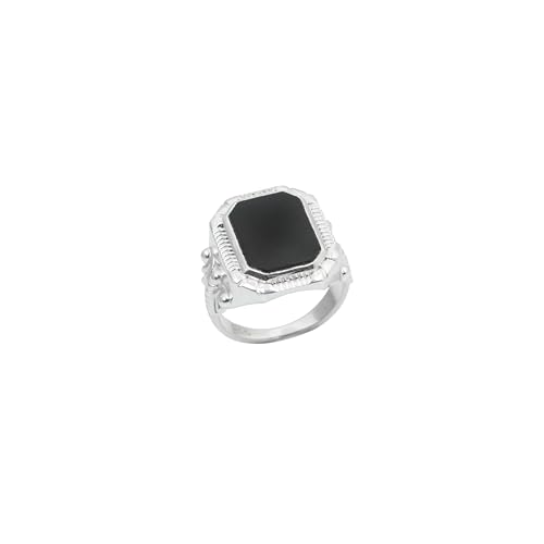 Men’s Black Onyx Signet Ring 925 Sterling Silver Vintage Statement Ring Handmade Natural Gemstone Gift for Him Bold Fashion Ring