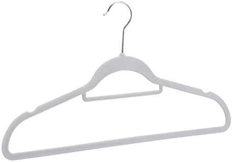 Amazon Basics Slim Velvet Non-Slip Suit Hangers - Pack of 30, Ivory