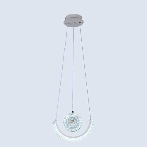 Chandelier LED en verre suspendu pour salle à manger et salon design géométrique