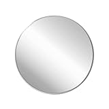 FrameWorks 28' Deluxe Contemporary Silver Circular Aluminum Mirror