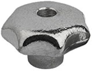 Kipp 06192-44008 Aluminum Tapped and Counterbored Star Grip, Style D, Metric, Tumbled Finish, 40 mm Diameter