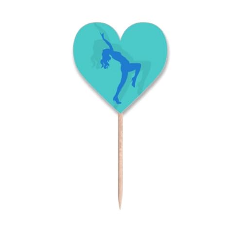 Blue Dances Plump Girl Cure-dents Art Déco Mode Drapeaux Cœur Lable Cupcake Picks