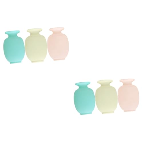 Toddmomy 2 Series Jarrón Colgante De Pared para Flores Contenedor De Almacenamiento De Plástico Decoración para Oficina Y Bodas Rosa Azul 3 Piezas*2