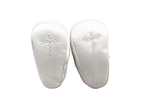 Girls Satin Shoe With Embroidered Celtic Cross (Size 3) #TOP2