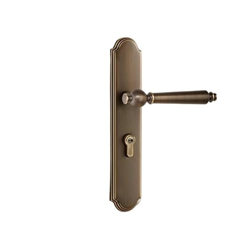 OYUXICWD Pure Copper Door Lock Indoor one-Piece All-Copper Solid Handle Light Luxury Simple Indoor Household Wooden Door Handle Lock(Type A Coffee Ancient)