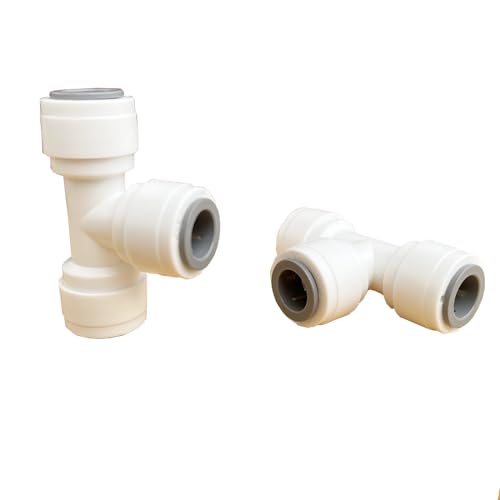3 Piece 1/4" T Fitting RO water system Undersink Water Filtration Fitting Replacement Connector, Reverse Osmosis Water Filter Tubing Adapter for Ice Maker Refrigerator
