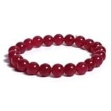 LYGBAOFUL Pulsera de Jade rubí, Piedra Preciosa roja del Sol Natural, Cristal para la abundancia, Riqueza, Paz, armonía, longevidad, Regalo para Mujeres y Hombres, joyería de