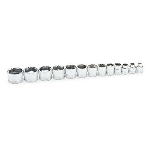 GEARWRENCH 13 Piece 3/8 Drive 6 Point SAE Stubby Socket Set - 81397