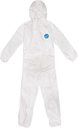 Tyvek D14663977 Classic Xpert Model Hooded Coverall, Large, White