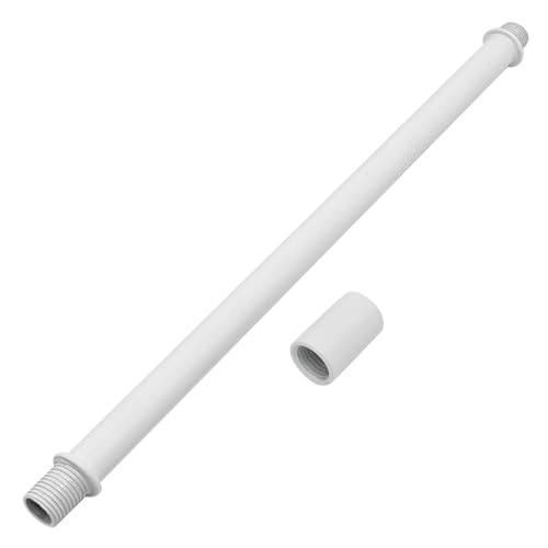 Image of 2pcs White M10 Straight Pipe Lamp Stem Kit with Connector,Threaded Extension Rod Metal Lamp Parts Replacement,with 2pcs M10 Connector(Length:200mm /7.87 inch)