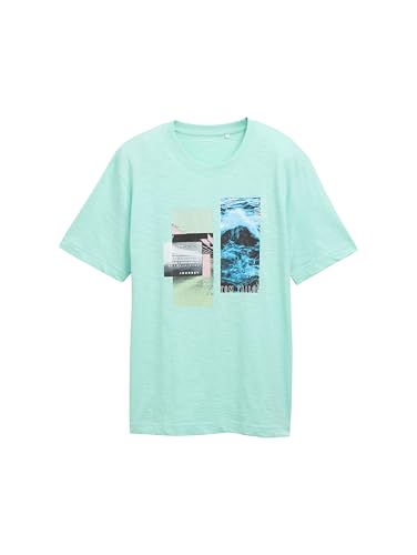 TOM TAILOR Herren 1045692 T-Shirt, 37105 - Bright Mint Green, S EU – Ansicht 4