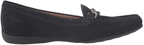 Driver Club USA Women's Genuine Leather Chain Detail Driving Loafer, Navy Nubuck, 7.5 M US | Image 5