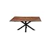 Produktbild SAM Esszimmertisch 120x80cm Quincy, echte Baumkante, Akazienholz nussbaumfarben, massiver Baumkantentisch mit Spider-Gestell Mattschwarz