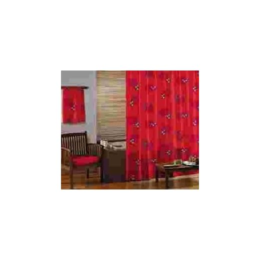 Textil-Duschvorhang 'CHINOISERIE' Design-Duschvorhang in 180x200 cm - roter Hintergrund mit diversen Motiven - beschwerter Saum - GELCO DESIGN