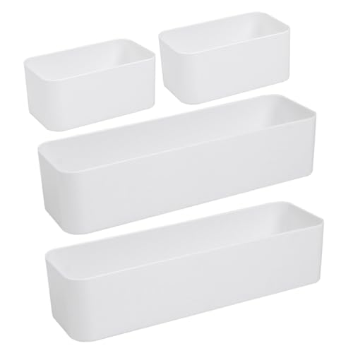 TOBBOMEY 4個 壁掛け収納ボックス 自己粘着式パンチ不要 多機能収納ケース 電話 リモコン 文房具整理用 耐水素材省スペース設計