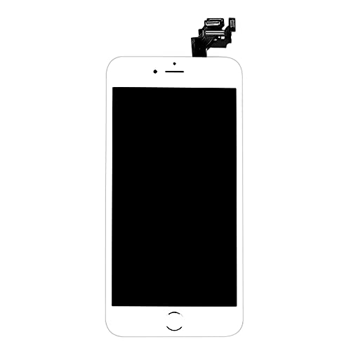 Ayake for iPhone 6 Plus Digitizer Screen Replacement White 5.5'' Full LCD Display Assembly with Home Button, Front Facing Camera, Earpiece Speaker Pre Assembled and Repair Tool Kits