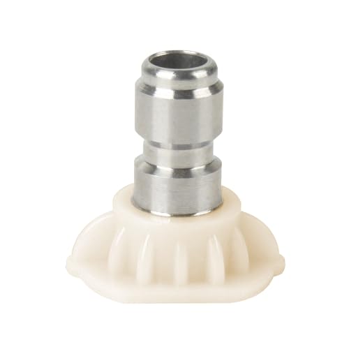 Image of Larcele 40 Degree Pressure Washer Spray Nozzle Tip, 1 /4 Quick Connect PZ-01 | Replacement Sprayer Nozzle Tips for Pressure Washers Accessories, 4,500 PSI, Stainless Steel,5 Pack (White)
