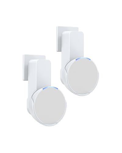 Maxonar Soporte de pared Pop (2 paquetes) Soporte de pared para bocina, no necesita tornillos ni taladro, cable de almacenamiento oculto compatible con Google Nest, Pop, color blanco