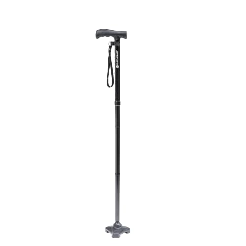 HurryCane Freedom Edition Foldable Walking Cane With T Handle - Enhanced Mobility Support - Patented SteadiGrip Base - Adjustable Height -...