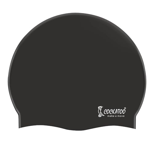 Cockatoo SC01 Rubber Swimming Cap for Adults, Swimming Cap for Men & Women, Black (B0CVDZPMDD) Amazon Price History, Amazon Price Tracker