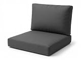 Rattan Garden Furniture Cushions Set – High-Density Foam Support, Outdoor Replacement Cushions for Patio Sofa & Conservatory – Water Resistant Covers (Charcoal, 8Pc set (4x Seat + 4x Back))