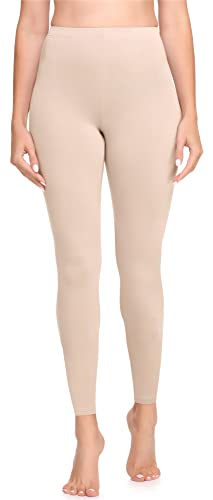 Bellivalini Leggins Mallas Deportivas Largas en Viscosa Mujer BLV50-147 (Beige, XL)