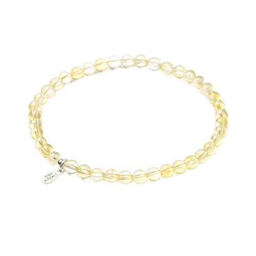 Tiny Rituals Positive Energy Bracelet for Men & Women - Natural Gemstone Women Bracelets - Unique, Beautiful & Stress Relief Gift - Stretchy Cord 4mm Genuine Gemstone Charm Bracelet