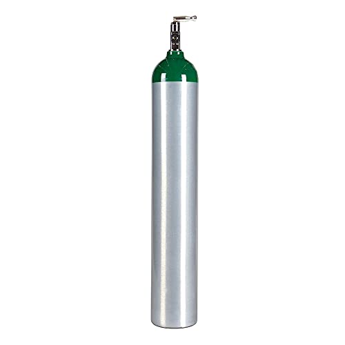 Medical Oxygen Cylinder with CGA870 Toggle Valve - E Size 24.1 cf. (ME), Aluminum Green