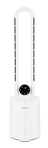 Honeywell Bladeless Tower Fan with Remote Control, Misting Function, Oscillation, Carbon Filter, LED Display, 12 Speed, With 8 hr Timer.