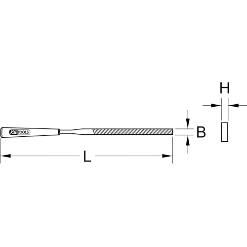 KS Tools 140.3051 Flach-Nadelfeile, 5x1mm