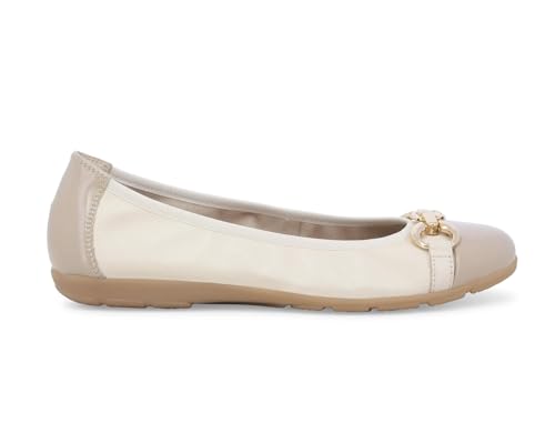 Ballerines en cuir crème Melluso k60100bk : le raffinement italien à vos pieds au bureau