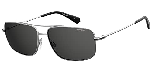 Polaroid Sunglasses Men's PLD 6107/S/X Caravan Sunglasses, Palladium/Polarized Gray, 60mm,14mm