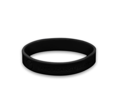 Anti-Bullying Black Silicone Bracelet - Againts Bullying Wristband for School Events, Anti-Bullying Awareness, Support Groups and Fundraising - 1 Bracelet