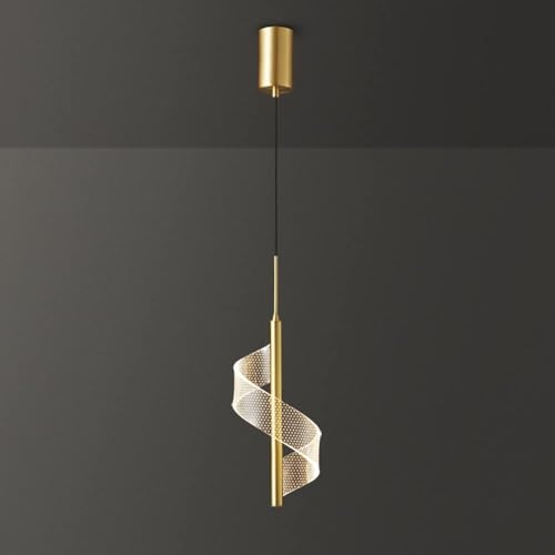 Lustre LED en laiton moderne suspendu en acrylique pour table à manger - 2